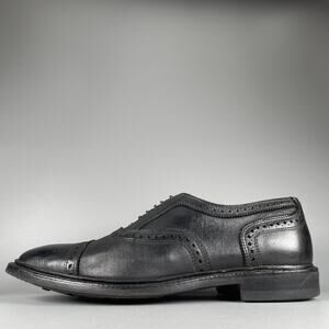 Allen Edmonds Strandmok Men's Size 9.5 D Black Leather Wingtip Oxford Dress Shoe